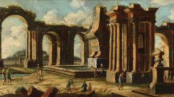 Architectural capriccio with figures